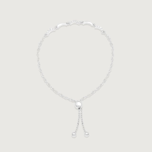 Sparkling Crescent Silver Bracelet,,hi-res image number null