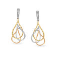 14KT Yellow Gold Diamond Drop Earrings With Teardrop Design,,hi-res view 1