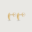 Radiant Disc Gold Stud Earrings,,hi-res view 5