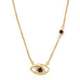 14KT Yellow Gold Sparkling Evil Eye Diamond Necklace,,hi-res view 3
