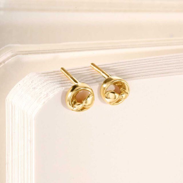 Swirl Muse Gold Stud Earrings,,hi-res image number null
