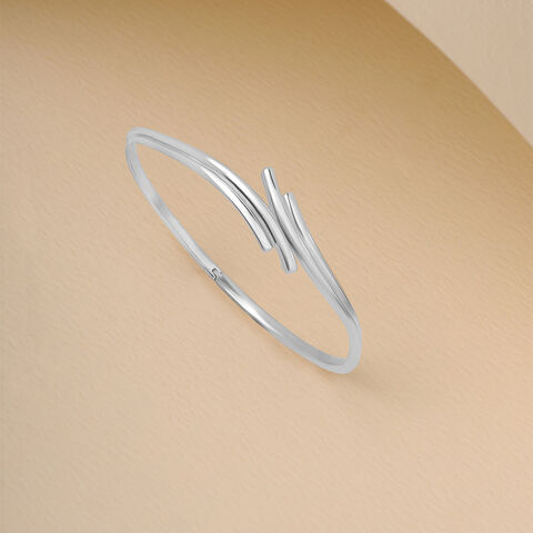Sleek Swirl Silver Bangle