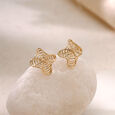 Fluid Bloom Gold Stud Earrings,,hi-res view 1