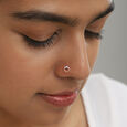 Radiant Circle Gold and Diamond Nose Pin,,hi-res view 2