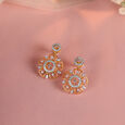 Blossoming Elegance Gold & Diamond Drop Earrings,,hi-res view 1