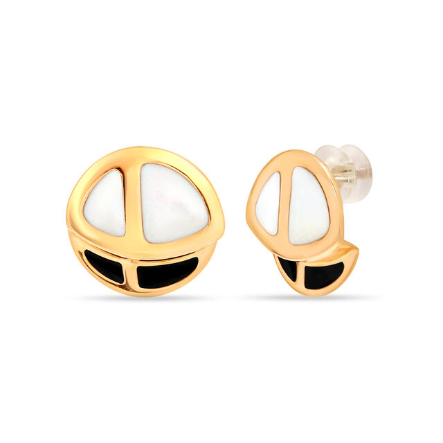 14KT Yellow Gold Modish Stud Earrings,,hi-res view 2