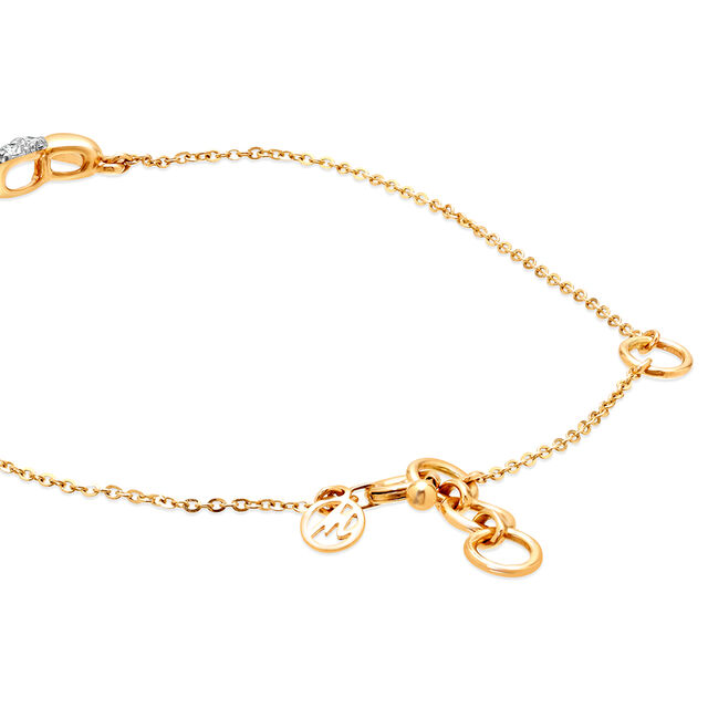 14KT Yellow Gold Piece of Heart Diamond Bracelet,,hi-res image number null