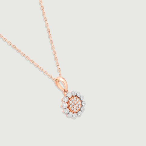 Chic Rosette Diamond Pendant
