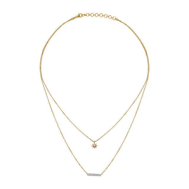 Mia by Tanishq 14kt Yellow Gold Diamond Necklace,,hi-res image number null