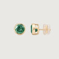 Refined Polished Emerald Gold Stud Earrings,,hi-res view 4