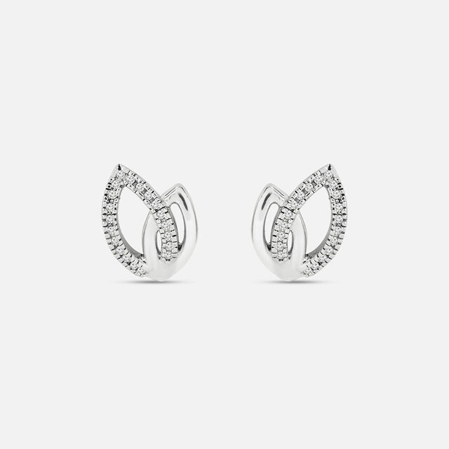 Charming Overlap Silver Stud Earrings,,hi-res image number null