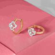 Elegant Radiant Gold & Diamond Hoop Earrings,,hi-res view 1