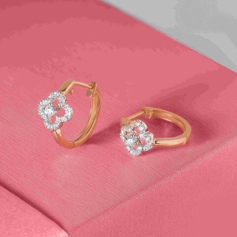 Elegant Radiant Gold & Diamond Hoop Earrings
