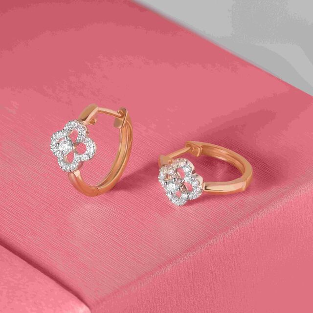 Elegant Radiant Gold & Diamond Hoop Earrings,,hi-res image number null
