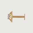 Mirrored Heritage Gold & Diamond Nose Pin,,hi-res view 3