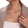 Geometric Frame Gold & Diamond Pendant,,hi-res view 2