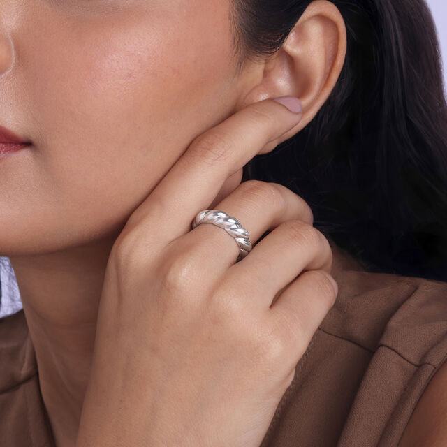 Chunky Rope Silver Ring,,hi-res image number null
