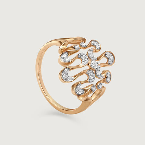 Twisting Tide 14 Kt Gold & Diamond Ring