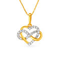 Infinite Love Gold and Diamond Heart Pendant,,hi-res view 1