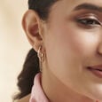 Fluid Cascading Gold Hoop Earrings,,hi-res view 2