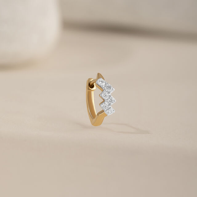 Lippan Glamour Gold & Diamond Nose Pin,,hi-res image number null