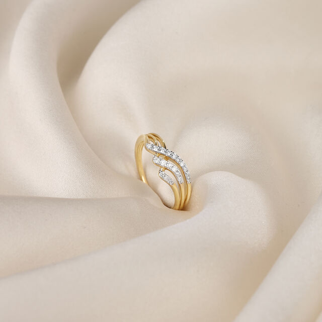Draped Radiance 14 Kt Gold & Diamond Ring,,hi-res image number null