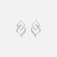 Entwined Sparkling Silver Stud Earrings,,hi-res view 3