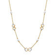 14Kt Yellow Gold Chic Interlock Diamond Necklace,,hi-res view 2