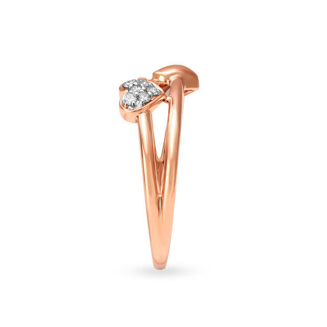 14KT Rose Gold Diamond Finger Ring,,hi-res view 3