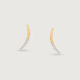Subtle Sparkle Gold & Diamond Stud Earrings,,hi-res view 3