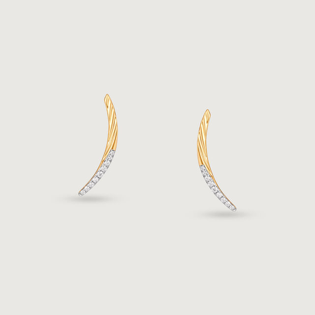 Subtle Sparkle Gold & Diamond Stud Earrings,,hi-res image number null