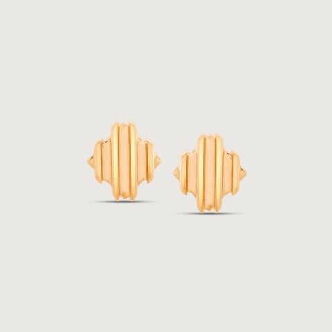 Ripple Edge Gold Stud Earrings