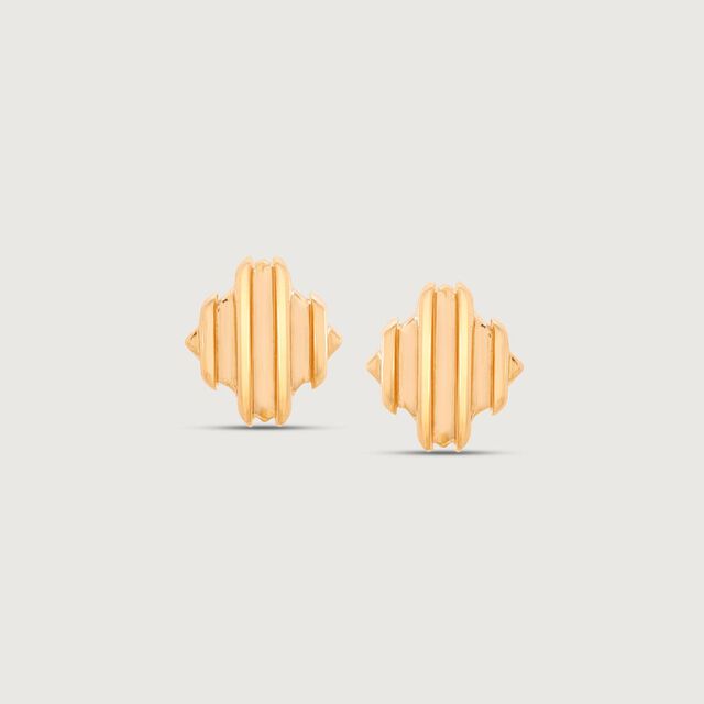 Ripple Edge Gold Stud Earrings,,hi-res image number null
