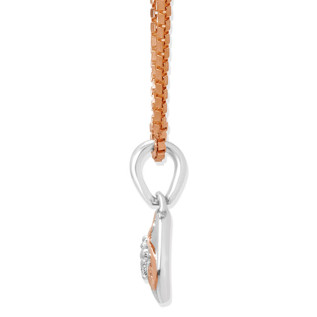 14KT White Rose Gold Radiant Trinity Diamond Pendant,,hi-res view 3