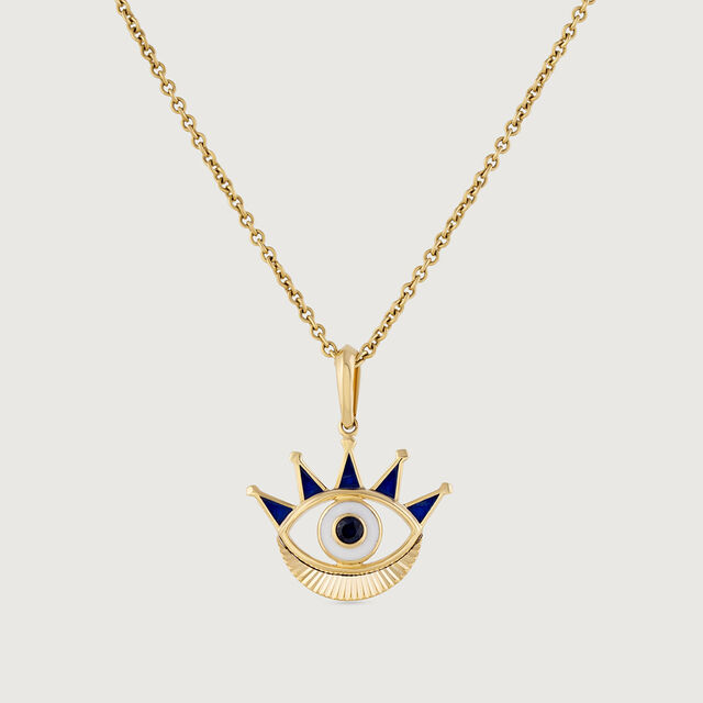 Royal Gaze Evil Eye Gold Pendant,,hi-res image number null