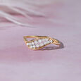 Elegant Wave Gold & Diamond Finger Ring,,hi-res view 1