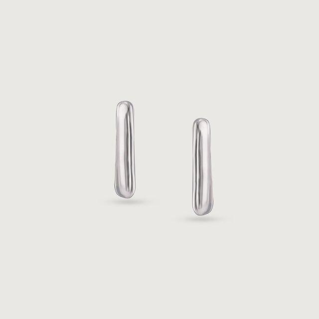 Sleek Chunky Silver Earrings,,hi-res image number null