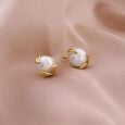 Lotus Bud Pearl Stud Earrings,,hi-res view 1