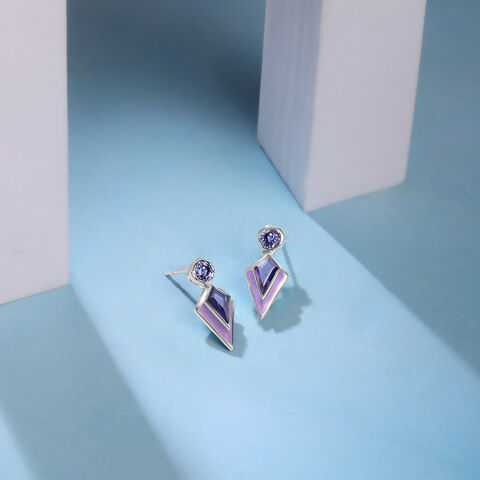 Vivid Prism Silver Drop Earrings