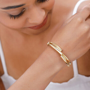 18KT Spiral Of Radiance Yellow Gold Bangle