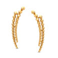 Mia All-Rounders by Tanishq 14KT Yellow Gold Ear Climbers with Bead Design,,hi-res view 1