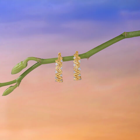 Zigzag Radiance Diamond Hoop Earrings