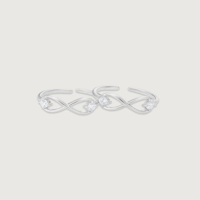 Infinite Shine Silver Toe Rings,,hi-res image number null