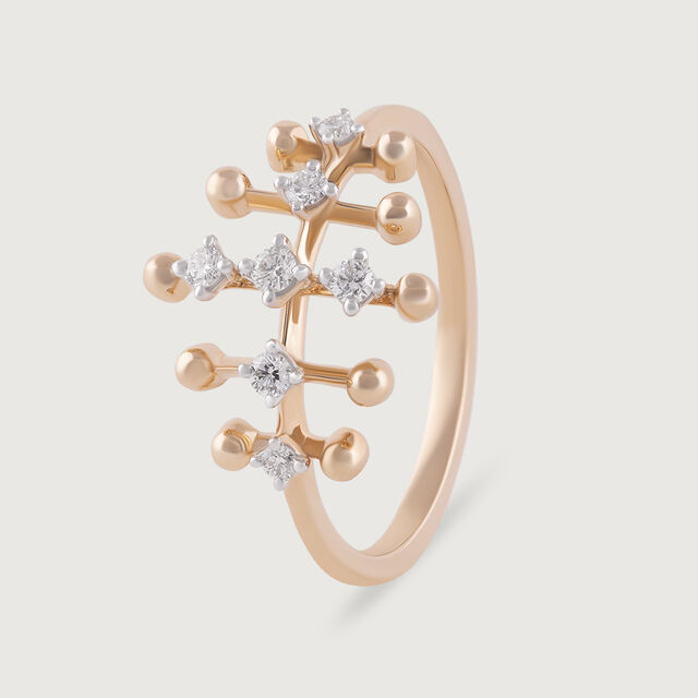 Retro Diva Gold & Diamond Finger Ring,,hi-res image number null