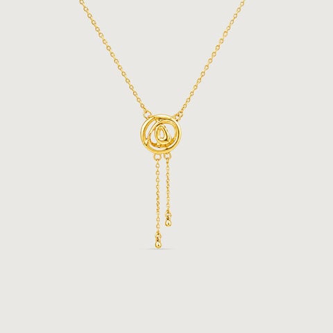 Fluid Orbit Gold Necklace