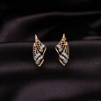 Luxe Leaf 14 Kt Gold and Diamond Stud Earrings,,hi-res view 1
