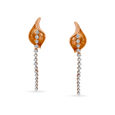 14KT Rose Gold Diamond Leaf Earrings,,hi-res view 2