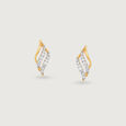 Timeless Swirl Gold & Diamond Stud Earrings,,hi-res view 3