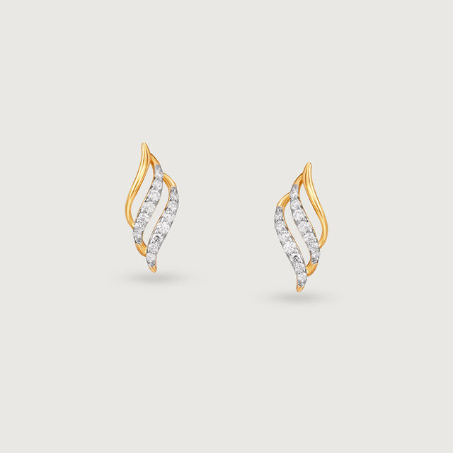 Timeless Swirl Gold & Diamond Stud Earrings,,hi-res image number null