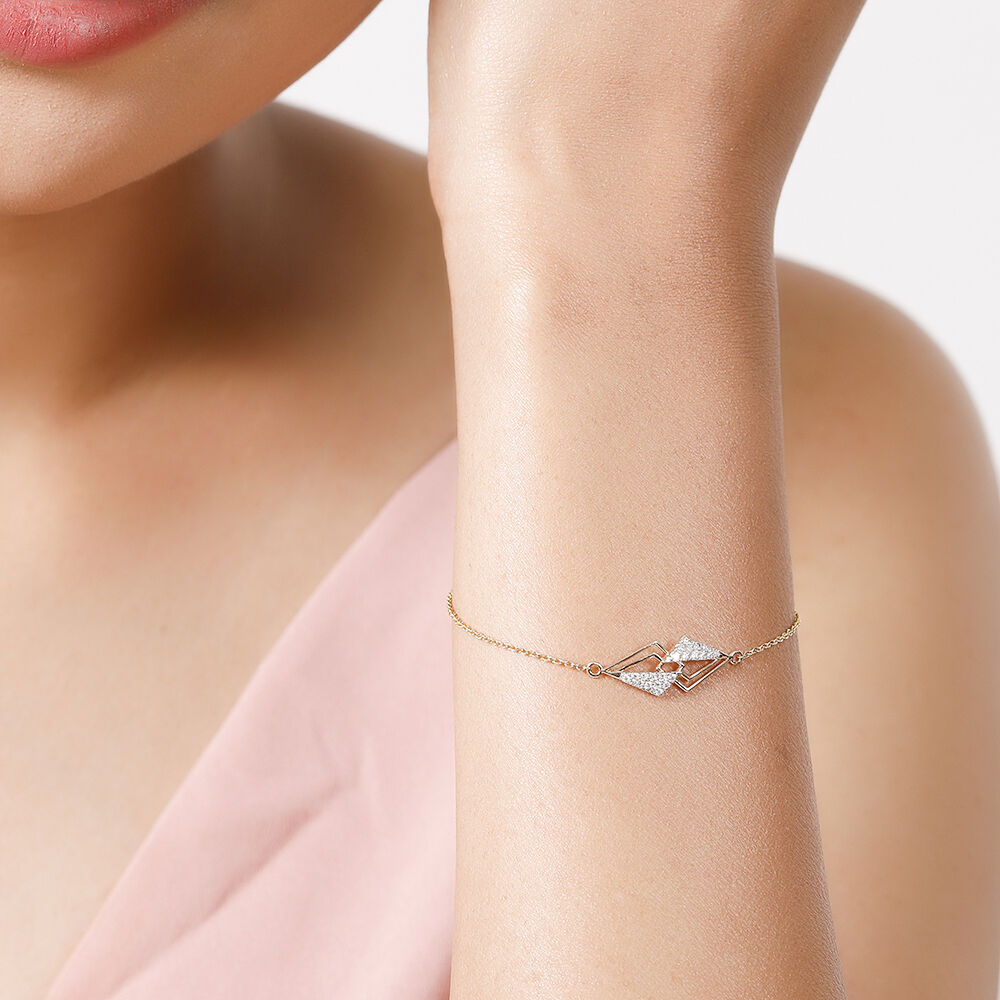 Buy 14KT Yellow Gold Web of Beauty Diamond Bracelet Online Mia by Tanishq